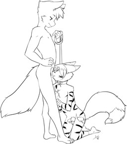 age_difference anal anal_penetration animal_genitalia animal_penis anthro anthro_on_anthro balls biped bound buttplug buttplug_in_ass buttplug_insertion canine_genitalia canine_penis collar collar_only crotch_sniffing dominant dominant_male duo egg_vibrator erection foreskin fur genitals hair hands_tied holding_leash holding_object humanoid_genitalia humanoid_penis internal kneeling knot leash male male/male nipples nude object_in_ass older_dom_younger_sub older_male partially_retracted_foreskin penetration penile penis penis_on_face plug_(sex_toy) plug_insertion rope sex_toy sex_toy_in_ass sex_toy_insertion short_hair simple_background sniffing submissive submissive_male translucent translucent_body vibrator vibrator_on_penis white_background young young_anthro young_male younger_male aogami canid canine canis felid hybrid mammal pantherine tiger wolf 2018 monochrome