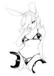 bikini clothed clothing female finger_to_mouth glistening glistening_clothing glistening_legwear legwear penetration sex_toy skimpy solo swimwear thigh_highs two-piece_swimsuit vibrator licheart andi_(ivory-raven) humanoid lagomorph leporid mammal rabbit 2020 monochrome sketch