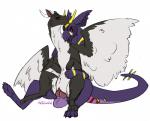 2016 balls black_body black_fur chair_position claws clitoris dragon duo feathered_wings feathers female female_on_top female_penetrated feral feral_on_feral from_behind_position fur furred_dragon furred_scalie generation_1_pokemon generation_4_pokemon genitals giratina grey_body grey_fur haze_the_giraking hi_res horn knot knot_sitting legendary_pokemon love_bite male male/female male_on_bottom male_penetrating male_penetrating_female meldritchhorror mythological_creature mythological_scalie mythology nidoking nintendo on_bottom on_top penetration penis pokemon pokemon_(species) pussy red_eyes reverse_cowgirl_position scalie sex simple_background smile spread_legs spreading tail tongue tongue_out whiro white_background wings