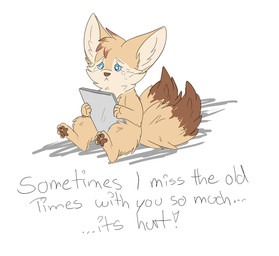 ambiguous_gender blue_eyes bodily_fluids crying feral fur sad simple_background solo tail tan_body tan_fur tears text white_background fennekfuchs canid canine fennec_fox fox mammal true_fox english_text
