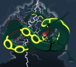 3_claws 3_fingers ambiguous_gender claws cloud electricity feral fingers flying glowing glowing_markings green_body lightning markings open_mouth red_teeth serpentine sky skyscape solo storm teeth white_electricity yellow_glow yellow_markings maniacalfork nintendo pokemon generation_3_pokemon legendary_pokemon pokemon_(species) rayquaza 2021 colored digital_drawing_(artwork) digital_media_(artwork) hi_res