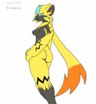 anthro breasts butt female fur nude side_boob simple_background solo standing white_background yellow_body yellow_fur punkydreamer nintendo pokemon felid generation_7_pokemon legendary_pokemon mammal pokemon_(species) zeraora 2017 hi_res