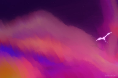 ambiguous_gender big_wings cloud feral flying glowing long_tail outside scales shadow sky skyscape solo star starry_sky sunset tail white_body white_scales wings ollicantskate mythology dragon mythological_creature mythological_scalie scalie digital_media_(artwork) hi_res warm_colors