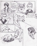 ambiguous_gender canid canine canis clothed clothing comic coop_(wrng) dialogue digitigrade english_text feral fur graphite_(artwork) greyscale group human male mammal monochrome natsume_(wrng) natsumewolf oz_(wrng) pencil_(artwork) quadruped rikku text traditional_media_(artwork) wolf wolf's_rain wolf's_rain_next_generation