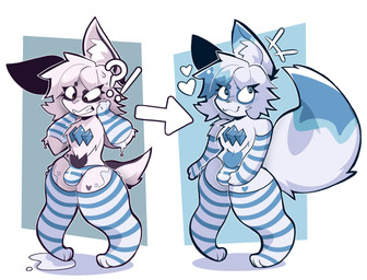anthro arm_warmers armwear big_tail black_eyebrows black_fur_markings black_markings blue_arm_warmers blue_armwear blue_body blue_clothing blue_ear_tips blue_ears blue_eyebrows blue_fur blue_hair blue_hair_tips blue_legwear blue_markings blue_nose blue_panties blue_tail blue_tail_tip blue_thigh_highs blue_underwear blush blush_lines bottomwear bulge bulge_grab bulge_rubbing chest_crystal clenched_teeth clothing confusion dipstick_ears dipstick_tail ear_markings ear_tuft eye_patch_(marking) eyebrows facial_markings femboy forced fur goo_drip goo_puddle goo_transformation gradient_ears gradient_hair gradient_tail hair hand_by_side hand_on_face head_markings heart_pattern hypnosis hypnotic_eyes inner_ear_fluff legwear looking_down male markings mind_control multicolored_ears panties patch_(marking) pattern_arm_warmers pattern_armwear pattern_bottomwear pattern_clothing pattern_legwear pattern_panties pattern_thigh_highs pattern_underwear pink_nose shadow smile solo species_transformation spiral spiral_eyes striped_arm_warmers striped_armwear striped_bottomwear striped_clothing striped_legwear striped_panties striped_thigh_highs striped_underwear stripes tail tail_markings takeover teeth teeth_showing thigh_highs transformation tuft underwear until_they_like_it white_arm_warmers white_armwear white_body white_clothing white_ears white_fur white_hair white_inner_ear_fluff white_legwear white_panties white_tail white_thigh_highs white_underwear ichbinturkisch naidru arctic_fox canid canine fox lagomorph mammal true_fox absurd_res hi_res