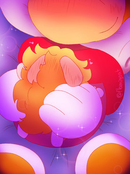 4_fingers anthro bed big_nose blonde_hair blue_blanket blush blush_lines blushing_profusely closed_smile clothed clothed_humanoid clothed_male clothing cuddling duo ear_blush featureless_legs female female_anthro fingers floating_hands floating_head footwear fur furniture hair head_on_pillow heart_symbol hearts_around_head hoodie interspecies larger_humanoid larger_male light long_ears long_hair love lying lying_on_bed male male/female male_humanoid mouth_closed on_back on_bed on_front on_partner pillow purple_clothing purple_hoodie purple_pillow purple_topwear romantic romantic_couple shoes size_difference smaller_anthro smaller_female smile sparkles tan_body tan_skin text topwear white_body white_fur yellow_clothing yellow_footwear yellow_shoes flamigoat mario_bros mario_plus_rabbids_kingdom_battle nintendo raving_rabbids rayman_(series) ubisoft rabbid_peach rayman humanoid lagomorph mammal rabbid raypeople_(rayman) 2025 artist_name colored crossover digital_drawing_(artwork) digital_media_(artwork) english_description hi_res lighting shaded