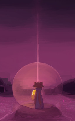 ambiguous_gender blue_scarf brown_clothing brown_hat brown_headwear brown_jacket brown_topwear clothing hair hat headgear headwear holding_light jacket light_bulb scarf solo topwear tigersonalex oneshot niko_(oneshot) animal_humanoid cat_humanoid felid felid_humanoid feline feline_humanoid humanoid mammal mammal_humanoid digital_media_(artwork)