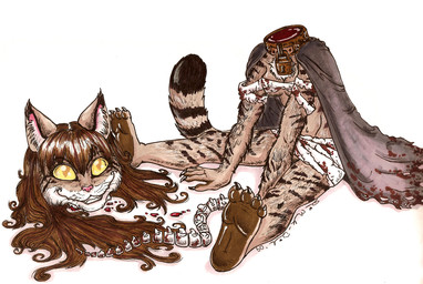 anthro claws detachable detachable_head female finger_claws hair headless holidays looking_at_viewer sitting smile solo toe_claws whiskers cuddlydeadkitten european_mythology halloween irish_mythology mythology ashling_(ruewuffy) domestic_cat dullahan felid feline felis mammal
