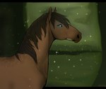 ambiguous_gender blue_eyes brown_body brown_hair brown_mane feral hair looking_at_viewer mane simple_background solo volkats dolero equid equine horse mammal 2021 digital_media_(artwork) half-length_portrait portrait