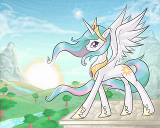apple cloud crown cutie_mark detailed_background feathered_wings feathers female feral food fruit headgear horn mountain outside plant quadruped sky solo sun tail toony tree white_body white_feathers wings wood exxiry friendship_is_magic hasbro my_little_pony mythology princess_celestia_(mlp) equid equine mammal mythological_creature mythological_equine winged_unicorn 5:4 hi_res