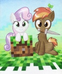 agamnentzar brown_fur brown_hair button_mash_(mlp) cub cute duo equine female feral friendship_is_magic fur green_eyes hair hat horn horse looking_at_viewer male minecraft my_little_pony open_mouth pony propeller_hat sitting smile sweetie_belle_(mlp) sword teeth two_tone_hair unicorn video_games weapon white_fur young
Rating: Safe
Score: 9
User: Deatron
Date: August 28, 2013