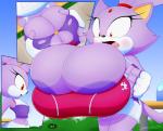 anthro areola areola_slip big_areola big_breasts breast_expansion breasts bulging_breasts cleavage cleavage_overflow clothed clothing expansion female fur gloves hair handwear huge_areola huge_breasts hyper hyper_breasts nipple_slip nipples shocked solo voyeur wardrobe_malfunction slickehedge sega sonic_the_hedgehog_(series) blaze_the_cat felid mammal