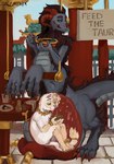 asian chinese duo femboy food male male/male royalty vore x-ray_vision calcatrix mythology domestic_cat dragon eastern_dragon felid feline felis mammal mythological_creature mythological_scalie scalie taur digital_media_(artwork) hi_res