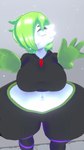 big_breasts biped breasts clothed clothing dialogue female female_humanoid huge_breasts not_furry solo text bloodtail nintendo pokemon gardevoir generation_3_pokemon humanoid pokemon_(species) 2024 4k 9:16 absurd_res english_text hi_res