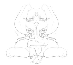 3_eyes anthro anus biped blush bodily_fluids clothing female long_tongue multi_eye open_mouth saliva simple_background solo spread_legs spreading tongue white_background kekitopu gem_(kekitopu) lagomorph leporid mammal rabbit 2023 hi_res monochrome sketch