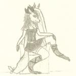 1:1 accessory anthro biped bow_(feature) bow_accessory bow_ribbon chair clothed clothing cyvian female furgonomics furniture greyscale monochrome ribbons ryva_hellfyre sitting solo tail tail_accessory tail_bow tail_ribbon throne unknown_(disambiguation)