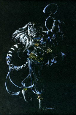 anthro black_background dancing dark female hair jewelry long_hair simple_background solo tail heather_bruton felid mammal pantherine snow_leopard 2006