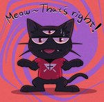 3_eyes ambiguous_gender anthro black_body black_fur bottomless clothed clothing fur multi_eye red_eyes solo whiskers freckledbastard narinder domestic_cat felid feline felis mammal 2024 digital_drawing_(artwork) digital_media_(artwork)