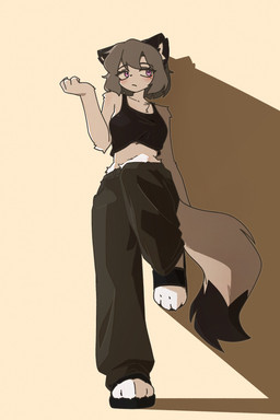 4_toes anthro blush bottomwear breasts clothed clothed_anthro clothed_female clothing crop_top feet female female_anthro footwear fur hair kemono midriff navel pants paws sandals shadow shirt shoes solo tail tank_top toes topwear kloe_mone kloe_(kloe_mone) mammal mustelid musteline stoat true_musteline weasel 2025 absurd_res digital_media_(artwork) full-length_portrait hi_res portrait