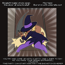 anthro clothing dramatic_pose female hat headgear headwear holidays pose radial_speed_lines solo speed_lines text umbrella witch_costume witch_hat corruptedcryptid halloween nintendo pokemon penny_(corruptedcryptid) generation_4_pokemon lopunny pokemon_(species) 1:1 english_text hi_res trans_(lore) trans_woman_(lore)
