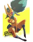 anthro athletic big_breasts big_butt breasts butt female hair item_in_cleavage key long_hair magic solo thick_thighs deadlocked fan_character trickey_(deadlocked) bovid caprine goat mammal absurd_res hi_res