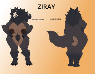 anthro areola big_areola big_breasts big_butt black_hair bone breasts brown_body brown_nipples brown_vulva butt dark_nipples female fluffy freckles genitals hair long_hair nipples pubes rear_view red_eyes skull skull_head slightly_chubby slightly_chubby_female solo vulva zortrex ziray_(zortrex) canid canine canis mammal wolf absurd_res hi_res