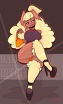 anthro anthrofied big_breasts breasts clothing crossed_legs female footwear high_heels panties purse red_eyes shoes solo underwear sirphilliam nintendo pokemon generation_4_pokemon lopunny pokemon_(species) absurd_res hi_res