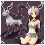 1:1 alternate_species animal_humanoid clothing cosplay costume duo female feral fur generation_3_pokemon hair humanoid humanoidized long_hair low_res mammal mightyena nintendo pokemon pokemon_(species) pokemon_costume pokemon_humanoid pokemorph ranphafranboise red_eyes tail