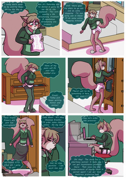 anthro bed blush bottomwear clothing computer dialogue diaper drawer electronics female furniture hoodie laptop pants skirt solo topwear babystar gemma_polson mammal rodent sciurid tree_squirrel hi_res