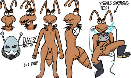 5_fingers 5_toes antennae_(anatomy) anthro arm_support armor aroused arthropod_abdomen athletic athletic_anthro athletic_male backward_arm_support balls beak bent_leg bent_legs big_butt biped black_eyebrows black_eyes body_hair boots brown_body brown_skin bubble_butt butt butt_from_the_front butt_hair clothing directional_arrow electricity erection eyebrows feet fingers flaccid floating_eyebrows footwear foreskin front_view genitals grey_boots grey_clothing grey_footwear half-closed_eyes headgear helmet humanoid_feet humanoid_genitalia humanoid_hands humanoid_heel humanoid_penis humor knee_up male mascot metal narrowed_eyes navel neck_tuft nipples nude open_beak open_mouth parody pear-shaped_figure pecs penis pink_foreskin plantigrade pose ribs shoes side_view simple_background sitting sitting_on_toilet skin_folds small_waist sparks standing stealing technology text thick_eyebrows thief toes toilet toony tuft turnaround wavy_mouth white_background white_sclera wide_hips y_shaped_butt_crack rockergrayfox marvel raid_(brand) the_fucked_up_avengers ant-man davey_(rockergrayfox) raid_bugs animal_humanoid ant ant_humanoid arthropod arthropod_humanoid humanoid hymenopteran hymenopteran_humanoid insect insect_humanoid 2024 character_name colored colored_sketch concept_art crossover detailed digital_drawing_(artwork) digital_media_(artwork) english_text flat_colors model_sheet pinup sketch traditional_media_(artwork)