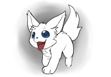 3_fingers 3_toes black_nose blue_eyes cheek_tuft chest_tuft facial_tuft feet feral fingers head_tuft inner_ear_fluff male open_mouth paws simple_background solo toes tongue tongue_out tuft white_background young bruhman33 healing_life_through_camping_in_another_world rice_cake_(healing_life_through_camping_in_another_world) canid canine canis mammal wolf 2026