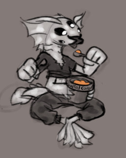 4_arms 5_eyes anthro bottomwear clothed clothed_anthro clothed_female clothing clothing_lift dessert eating feet female female_anthro fin flower_mouth food gills head_fin ice_cream membrane_(anatomy) midriff multi_arm multi_eye multi_limb neck_gills open_mouth pants shirt shirt_lift sitting solo tail toes topwear torn_clothing torn_shirt torn_topwear webbed_feet young young_anthro young_female soulcentinel stargate junior_(stargate) alien aquatic goa'uld monochrome sketch