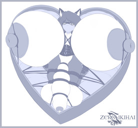anthro athletic athletic_anthro athletic_gynomorph athletic_intersex ball_rope bdsm bed big_breasts big_nipples big_penis blue_border bodily_fluids bondage border bound breast_bondage breasts cloth_gag eyewear eyewear_on_head feet foreskin fully_bound furniture gag gagged genital_fluids genital_rope genitals glasses glasses_on_head gynomorph hair half-closed_eyes heart_bed holidays huge_breasts huge_nipples huge_penis hyper hyper_breasts hyper_genitalia hyper_nipples hyper_penis intersex legs_tied logo lying mostly_nude mostly_nude_anthro mostly_nude_gynomorph mostly_nude_intersex muffled narrowed_eyes nipple_bondage nipples on_back otn_gag penis penis_rope precum restrained restraints rope rope_around_balls rope_bondage rope_harness simple_background solo submissive submissive_anthro submissive_gynomorph submissive_intersex text toes zerofenrir valentine's_day canid canine fox mammal artist_logo artist_name blue_and_white hi_res monochrome
