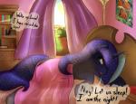 2014 adventure_time bed bedroom big_muffintosh english_text equine female friendship_is_magic horn horse mammal morning my_little_pony pony princess_luna_(mlp) text winged_unicorn wings
Rating: Safe
Score: 14
User: Karbuscus
Date: March 01, 2014