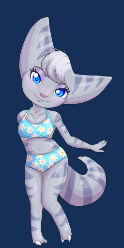 1_missing_limb amputee anthro beach bikini blue_eyes blush breasts clothed clothing disability female fur missing_arm navel pink_nose seaside skimpy smile solo stripes swimwear two-piece_swimsuit kazifasari ratchet_and_clank sony_corporation sony_interactive_entertainment rivet_(ratchet_and_clank) lombax mammal absurd_res alpha_channel hi_res