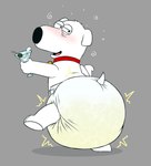 alcohol anthro beverage blush bodily_fluids clothed clothing cocktail cocktail_glass collar container cup diaper diaper_fetish diaper_only diaper_use dog_tags drinking_glass drunk genital_fluids glass glass_container glass_cup half-closed_eyes head_tuft looking_at_viewer male martini narrowed_eyes on_one_leg open_mouth raised_glass solo standing substance_intoxication swirl swirls tape tongue topless tuft unclean_diaper urine used_diaper waddling wearing_diaper wet_diaper wetting wetting_diaper tenerius 20th_century_fox 20th_century_studios family_guy fuzzy_door_productions brian_griffin canid canine canis domestic_dog mammal 2025 absurd_res colored hi_res