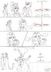 anthro breath_powers clothing dress elemental_manipulation equi equis_universe fire fire_breathing fire_manipulation humor kirinaes meeting spicy sunny_way alirfesta_felastis shasehra_gaelehrion sunny_way_(character) equid equine horse ki'rinaes mammal comic hi_res one_page_comic traditional_media_(artwork)