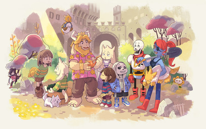 anthro beard bone castle crown cutlery delta_rune_(emblem) facial_hair female floating flower fork group headgear kitchen_utensils machine male mature_anthro mature_female mature_male plant shovel skeleton symbol tools tree watering_can rokuyon undertale undertale_(series) alphys annoying_dog_(undertale) asgore_dreemurr asriel_dreemurr flowey_the_flower frisk_(undertale) mettaton mettaton_ex monster_kid napstablook papyrus_(undertale) sans_(undertale) toriel undyne animated_skeleton aquatic boss_monster_(undertale) bovid canid canine canis caprine domestic_dog elemental_creature fish flora_fauna ghost goat human humanoid lizard mammal reptile robot scalie spirit undead