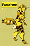 2_fingers anthro breasts electricity female fingers multicolored_body nipples nude railgun ranged_weapon solo thumbless weapon wings yellow_body rottentuttifrutti animal_humanoid arthropod arthropod_humanoid bee bee_humanoid humanoid hymenopteran hymenopteran_humanoid insect insect_humanoid wasp wasp_humanoid absurd_res hi_res