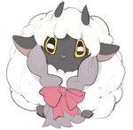 accessory ambiguous_gender daww feral fur hair_accessory hair_ribbon horn ribbons solo wool_(fur) 9999gpera nintendo pokemon generation_8_pokemon pokemon_(species) wooloo 2019