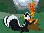 adult_on_young age_difference anthro balls bite biting_lip duo eyes_closed fellatio genitals male male/male oral outside outside_sex penile penis sex young igotdragons camp_lazlo cartoon_network looney_tunes warner_brothers lazlo pepe_le_pew haplorhine mammal mephitid monkey primate skunk hi_res