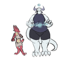 amputee anthro bandage clothing digitigrade disability duo eye_contact female looking_at_another magic overweight size_difference skinny slightly_chubby tail thick_thighs cfoxblu mythology dragon kobold mythological_creature mythological_scalie scalie 2019 digital_media_(artwork)