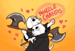 anthro axe blush duo_focus female group heart_symbol male melee_weapon orange_background romantic romantic_couple simple_background weapon damare cc-by-nc-nd creative_commons undertale undertale_(series) dogamy dogaressa animate_inanimate canid canine canis domestic_dog living_melee_weapon living_weapon mammal absurd_res digital_media_(artwork) hi_res