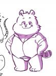 anthro blush bulge clothing male shirt simple_background slightly_chubby topwear underwear white_background shyybuchi cartoon_network chowder_(series) chowder bear domestic_cat felid feline felis hybrid lagomorph leporid mammal rabbit 2019