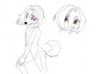 anthro female hair nude simple_background solo tail white_background sirboss roadside_romeo laila_(roadside_romeo) canid canine canis domestic_dog mammal line_art