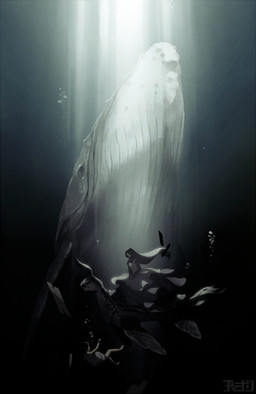 ambiguous_gender bubble dark duo featureless_face female feral hair light long_hair simple_background sitting sitting_on_back sunlight text underwater water amamidori scp_foundation scp_foundation_japanese_branch scp-514-jp aquatic cetacean humanoid mammal reptile scalie turtle unknown_species 2017 japanese_text signature