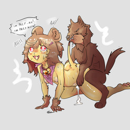 adolescent all_fours anthro anthro_on_feral barefoot bell bestiality bite blush bodily_fluids breasts cum cum_inside duo feet female feral genital_fluids hindpaw kemono male male/female pawpads paws simple_background sweat sweatdrop tail tail_bite tail_in_mouth tears willing_prey young young_anthro gorebunny felid lion mammal pantherine 1:1 absurd_res hi_res