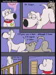 anal anthro bed black_nose brian_griffin canid canine canis collar comic cousins_(lore) dialogue domestic_dog english_text family_guy fur furniture grey_body grey_fur jasper_(family_guy) male male/male male_penetrated male_penetrating male_penetrating_male mammal new_brian nude oral penetration rimming rotten_robbie sex sigh tail text white_body white_fur