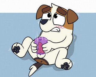 animal_genitalia animal_penis anthro anus balls blush canine_genitalia canine_penis fur genitals knot knotted_penis male masturbation pawpads paws penetrable_sex_toy penis sex_toy solo young pokefound bluey_(series) jack_russell_(bluey) canid canine canis domestic_dog hunting_dog jack_russell_terrier mammal terrier 5:4 hi_res