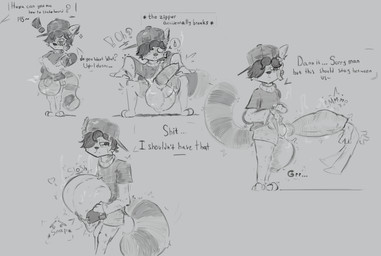 animal_genitalia anthro balls big_balls big_penis bodily_fluids bottomwear bulge clothing cock_vore cum cum_vore digestion duo expansion forced genital_fluids genitals male pants penile penis sheath solo text unwilling_prey vore wardrobe_malfunction badartist canid canine mammal raccoon_dog tanuki absurd_res comic english_text hi_res